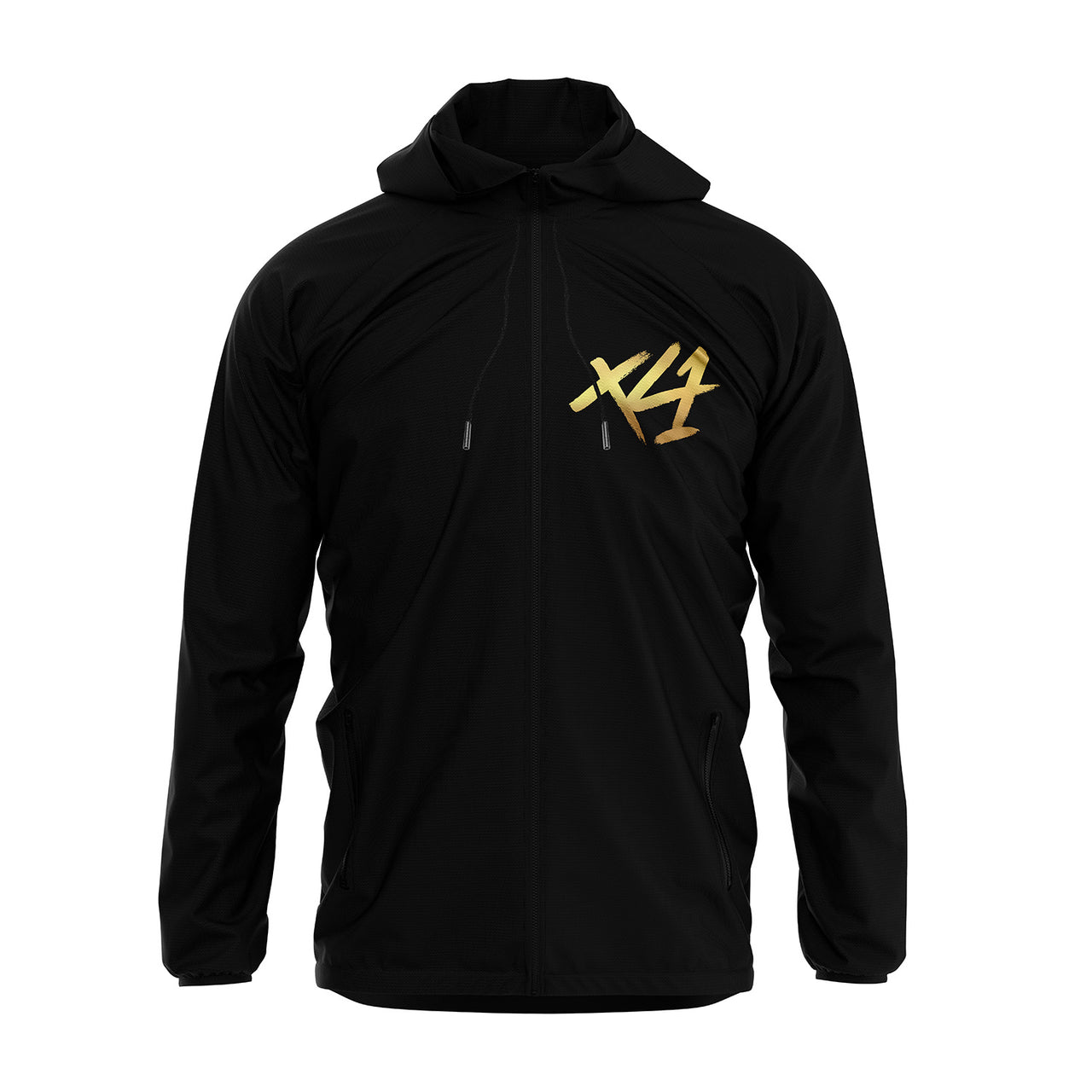 Black XLI Hooded Windbreaker